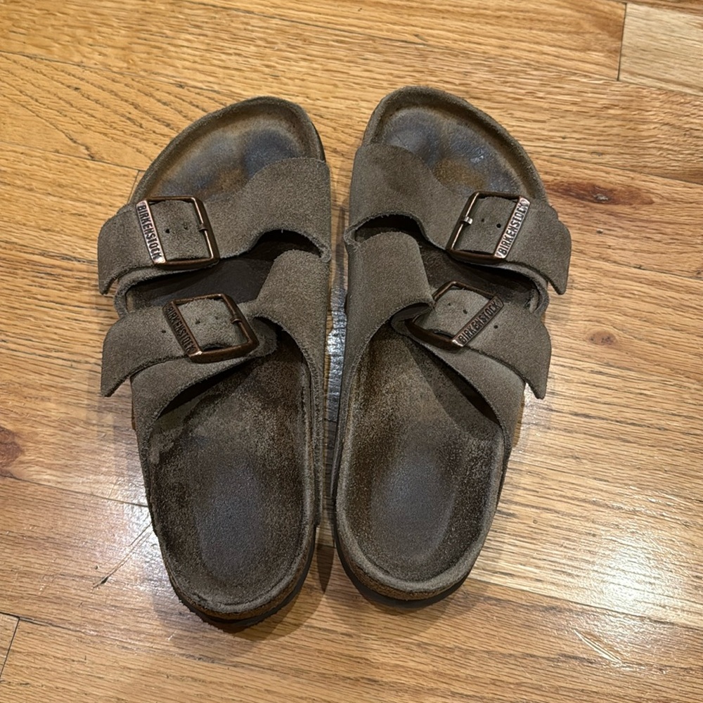 Birkenstock Arizona Soft Footbed Taupe Suede Regular Width - EU 37 / US 6-6.5